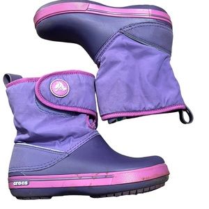 Crocs Winter Boots With Hook and Loop Straps Size 1 Junior